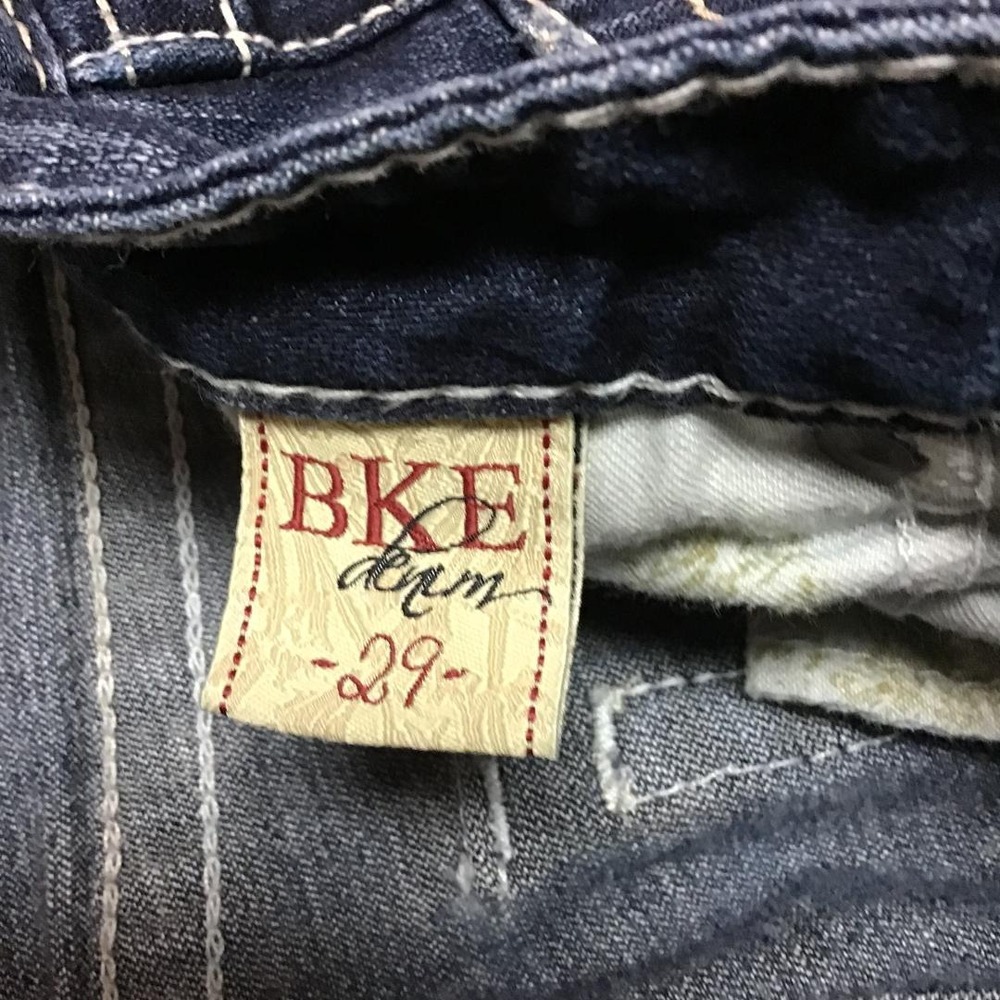 BKE Lily Stretch Dark Wash Denim Capris Jeans Womens Sz 29 Thick Stitch Low Rise - Picture 5 of 12